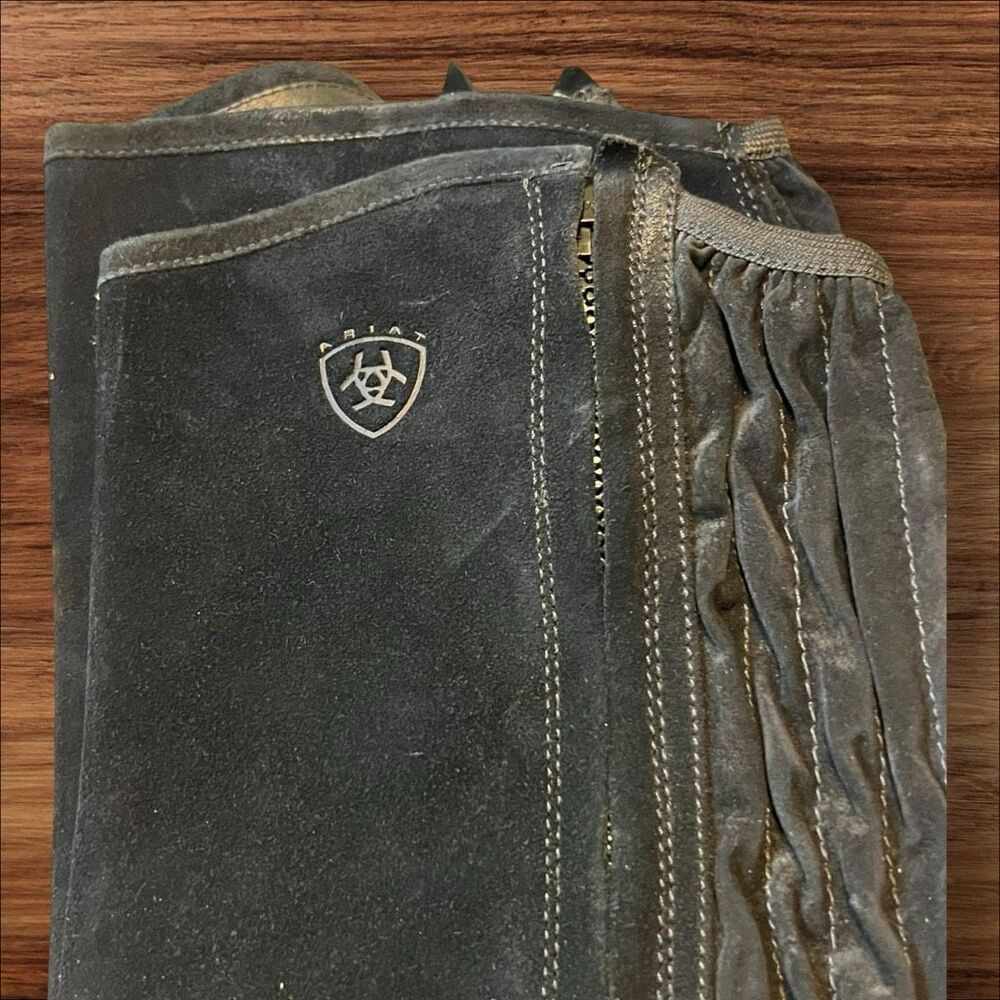 Ariat All Around II Suede Leather Half Chaps Black Equestrian Size MT - Picture 12 of 12